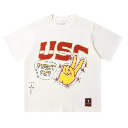 Travis Scott x Mitchell & Ness USC Trojans Hand-Drawn T-Shirts